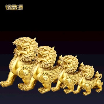 純銅開光貔貅風水擺件招財聚財辟邪鎮宅化煞皮休客廳辦公室工藝品