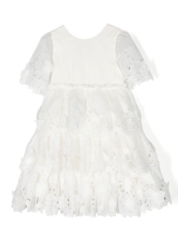 Tartine Et Chocolat - layered floral-lace dress - kids - Polyester/Cotton/Polyamide - 6 yrs - White