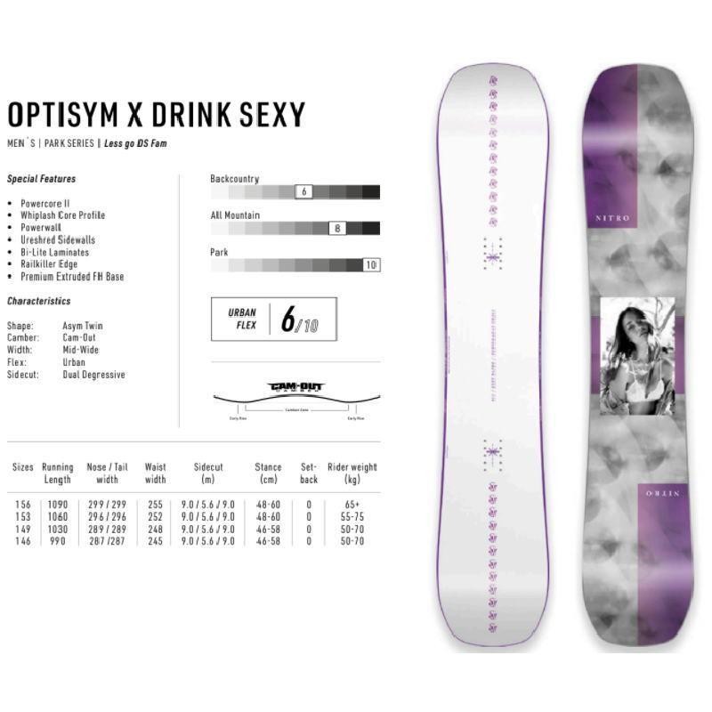 22-23 NITRO OPTISYM DRINK SEXY 153cm ナイトロ オプティシム