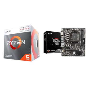 AMD 〈鈔省價〉R5 3400G+微星 A520M-A PRO M-ATX主機板