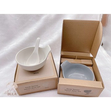 『布拉小舖』【台灣現貨】日本 大創 火鍋小碗&湯匙組 湯碗 陶瓷碗 碗 湯匙 廚房小物