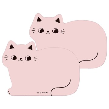 JOY STAR O Cat 貓咪皮質滑鼠墊 2入組，尺寸26.4x18.7cm，台灣製造  粉色  1組