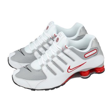 Nike 休閒鞋 Shox NZ 男鞋 白 灰 紅 彈簧鞋 緩震 378341-104