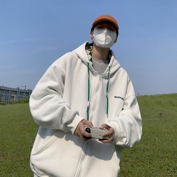 重磅衛衣男開衫日系cityboy上衣ins潮流寬松外套春秋休閑帥氣衣服