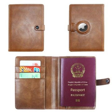 適用護照套passport信用卡保護套AirTag追蹤器皮革護照夾包男女款