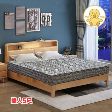 【鴨鴨居家】黑二線加厚印花布2.0獨立筒床墊-雙人5尺