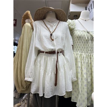 十三行薄款單排扣松緊腰休閑襯衣