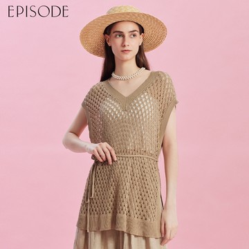 EPISODE - 蠶絲亞麻混紡寬鬆百搭長背心E43501