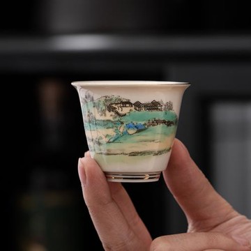 草木灰陶瓷茶杯主人杯品茗杯單個家用茶具功夫小茶杯泡茶喝茶杯子