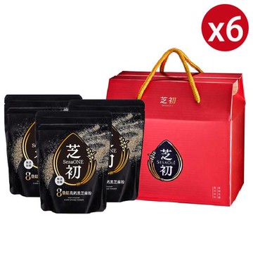 芝初 8倍細高鈣黑芝麻粉袋裝3入禮盒x6組