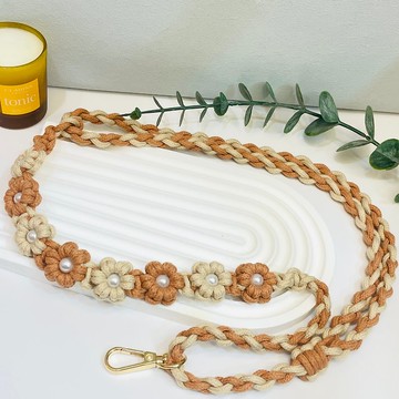 聖誕禮物 交換禮物 手工編織 手機繩 手機掛繩 可調長度 珍珠