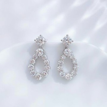 鉅曜 鉑金PT950 銀河遺珠冰鑽豪華時尚耳環 培育鑽石 鑽石耳環