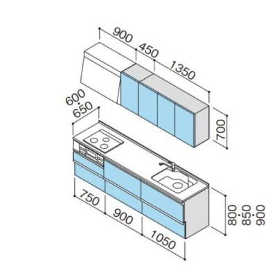 納期約2週間 クリナップ システムキッチン ラクエラ W2700 スライド