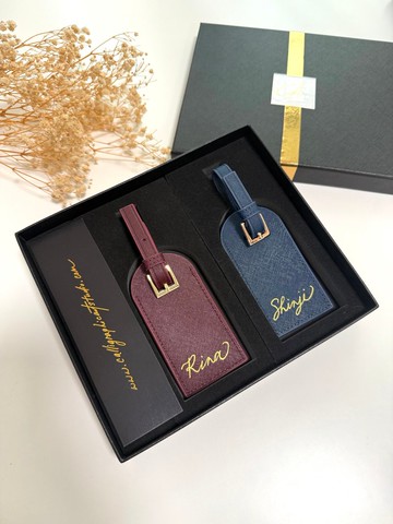 【客制組合禮物】真皮 行李牌 客制 燙金名字 結婚 畢業 禮物