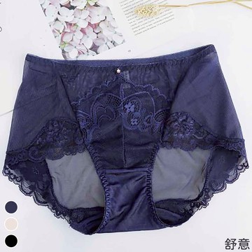 【舒意】法國大碼蕾絲花邊蠶絲平三角褲# 109918(現貨+預購)