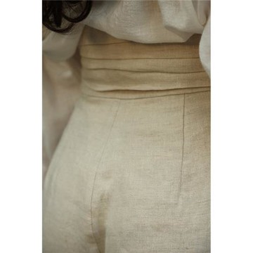 亞麻歐美垂感文藝復古高腰闊腿褲長褲加厚加密亞麻休閑褲西褲麻