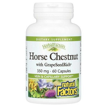 Natural Factors, 七葉樹與葡萄籽豐富，350 毫克，60 粒膠囊