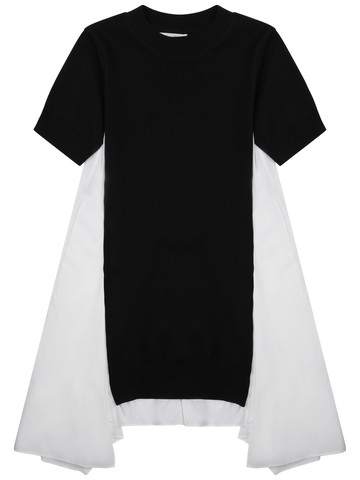 sacai layered midi dress