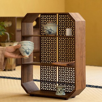 中式竹制博古架小型多寶閣茶室擺件桌面收納架茶壺茶具架子置物架181YJ 公司貨