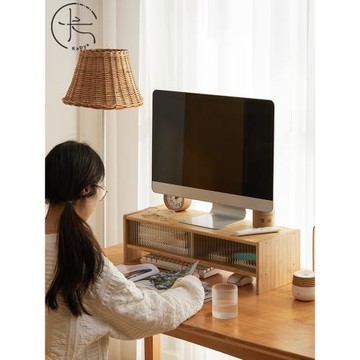 電腦增高架顯示器置物架長虹玻璃收納架墊高底座臺式辦公桌置物架