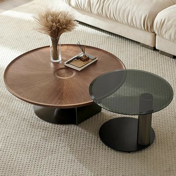 茶幾 免運熱銷 附發票 快速出貨 意式極簡圓形飛碟茶幾現代簡約客廳家用小戶型輕奢高級感新款