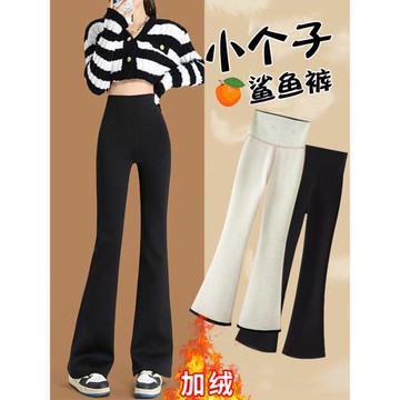 小個子微喇鯊魚褲女外穿春秋冬季加絨瑜伽打底褲2025新款高腰顯瘦