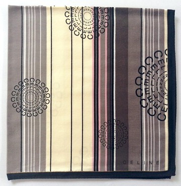 Celine 古著手帕 圓形 Logo 字體圖案 GR 19 x 19 英吋