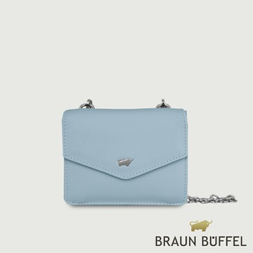 【BRAUN BUFFEL 德國小金牛】台灣總代理 維那斯-B 6卡附背帶女夾-淡藍色/BF849-720-CBL
