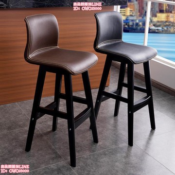 吧台椅 吧檯椅 北歐輕奢實木吧檯椅酒吧椅高腳凳家用靠背吧椅咖啡廳奶茶店椅簡約xfxw