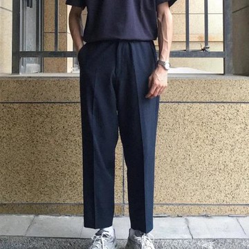 夏季男士薄款寬松闊腿潮流垂感打褶直筒休閑褲百搭港風西裝褲