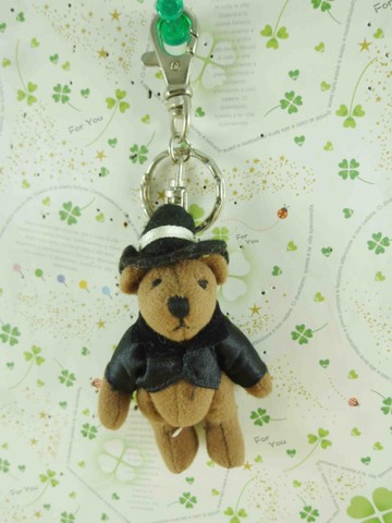 【震撼精品百貨】泰迪熊_Teddy Bear~絨毛鎖圈-黑禮服