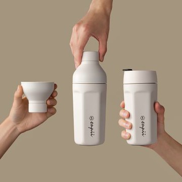 【本因 BOII】六角兩用保溫咖啡杯400/480ml /316不鏽鋼/雙蓋設計/防滑杯身/水壺/保溫壺