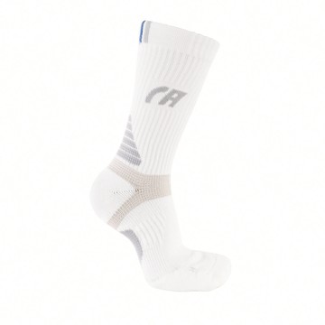 【360°包覆】加強防護腳踝氣墊襪-長襪 - L白