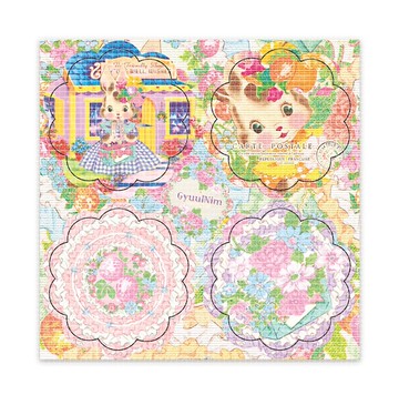 草莓花兔子扇貝貼紙