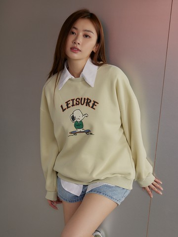 趣味大象圖案圓領上衣