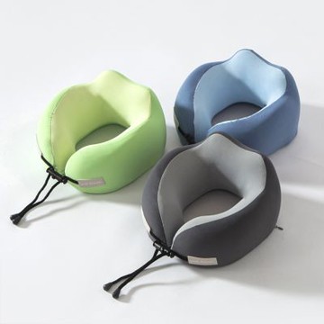 OAK&FIR 記憶棉U型枕 附收納盒, 23 * 22 * 14cm, 螢光綠