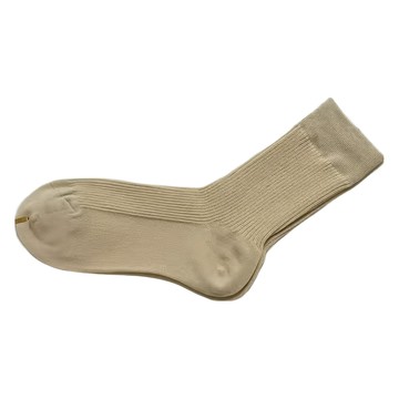 SCHÖN 手工縫製立體線條中統襪  棉襪  均碼  淺奶杏色