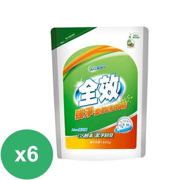 毛寶 全效強淨柔軟洗衣精補充包1800g *6包