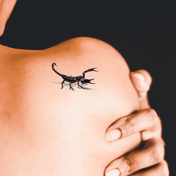 微刺青 3D立體蠍子 A👑大邱紋身👑【T08Z】新 小清新 假刺青輕紋身 防水 紋身 刺青 貼紙 T08