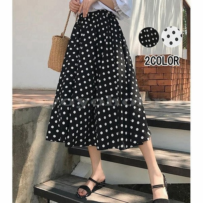 人気の贈り物が 水玉 白黒 プリーツスカート Www Anavara Com