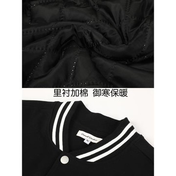 美式棒球服外套女2024年新款春秋短款拼色寬松小個子ins美式夾克