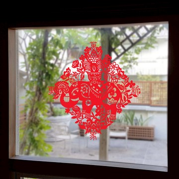 島民｜剪紙靜電貼 - 萬象更新/方/大