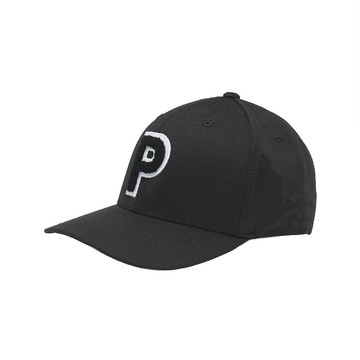 PUMA 高爾夫球帽 Chenille P Golf 黑 老帽 帽子 刺繡 025456-03