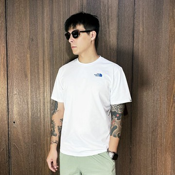 美國百分百【全新真品】The North Face 短袖 棉質 T恤 TNF 上衣 LOGO 短T 白色 CV67