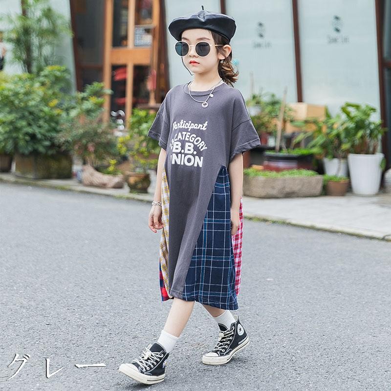 子供服 ワンピースTシャツ 半袖 女の子 キッズワンピース ロング