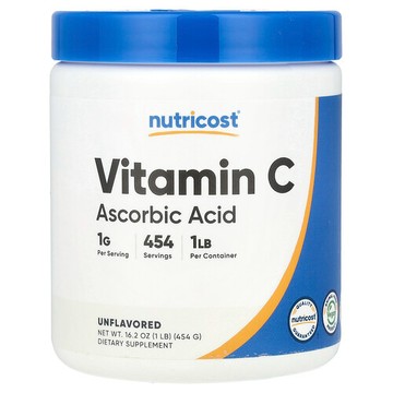 Nutricost, 維生素 C，原味，16.2 盎司（454 克）
