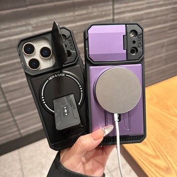 翻蓋鏡頭支架 適用蘋果iPhone17Pro16promax15Plus 14 13磁吸手機殼 外殼充電 防摔保護套