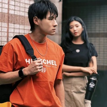 【Herschel】館方直營 中性短袖T恤-橘/卡其/深灰 80060