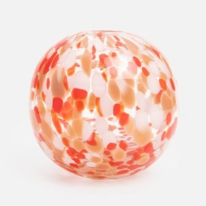 奧可利繽紛玻璃花器12cm 圓點紅粉