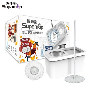 好神拖 2026神馬都好拖 省力雙渦輪拖把組 加贈1布(共1拖1桶2布)